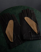 "LOEWE" Logo engraved combination leather gloves
