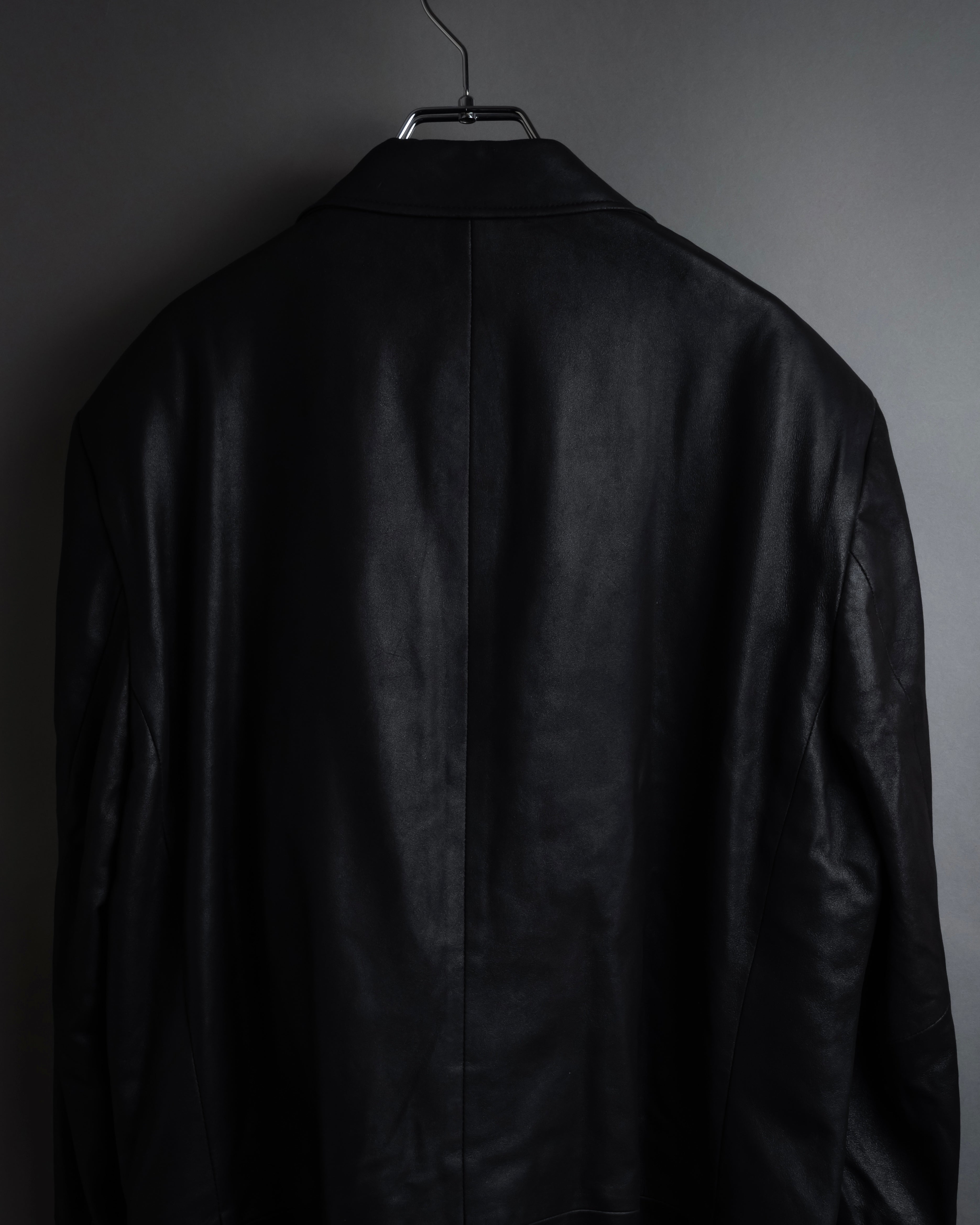 "HUGO BOSS" Oversized calf leather tailored jacket