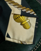 "HERMES" Horse harness motif silk neck tie