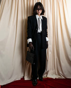 "Christian Dior" Pintuck design wide spread collar dress shirt