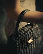 –SPECIAL– "Salvatore Ferragamo" 90's-00's Sculptural basket top-handle handbag