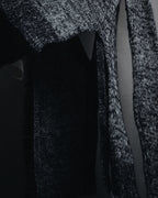 "Maison Martin Margiela" 2011AW deconstructed melange mohair wool cardigan