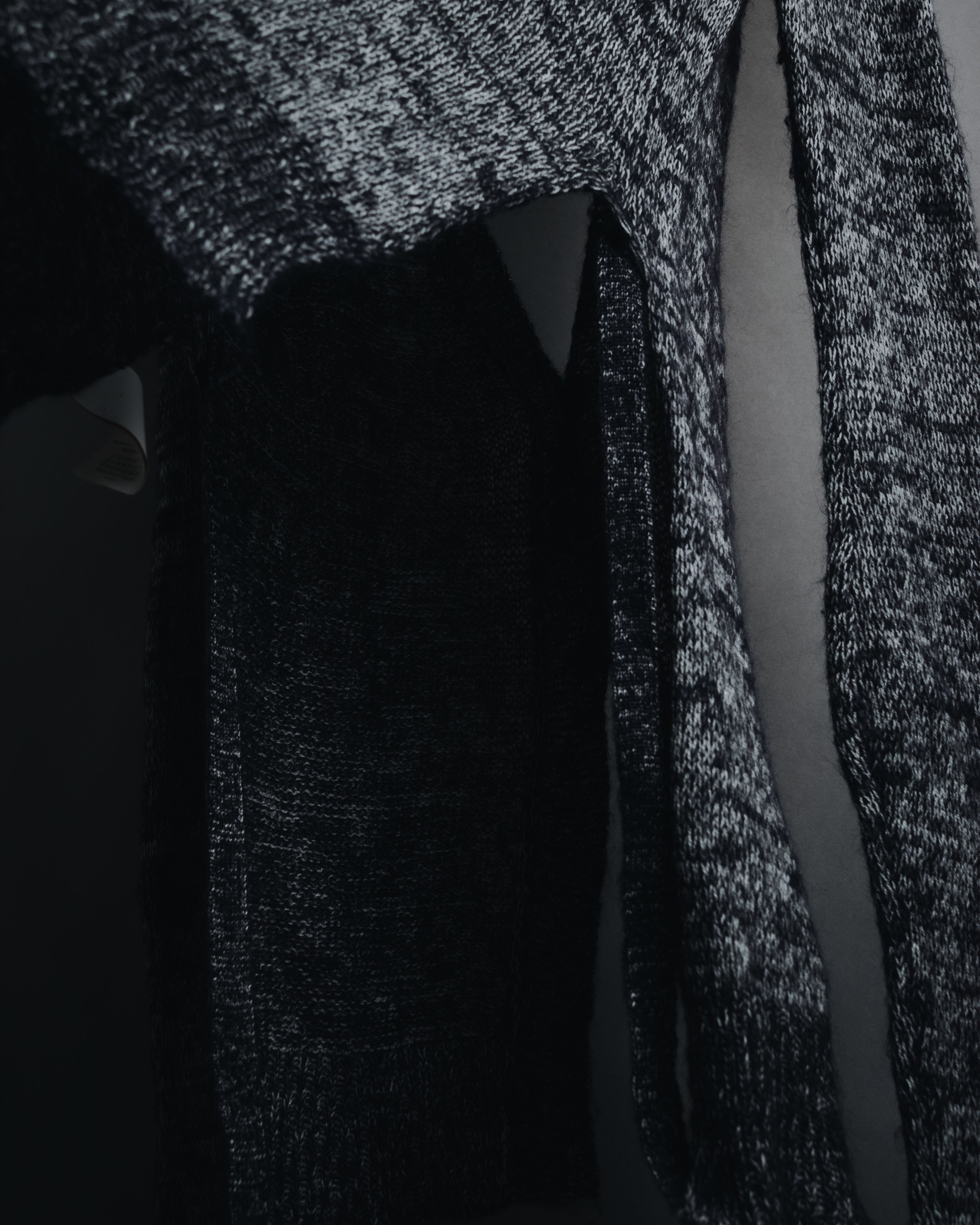 "Maison Martin Margiela" 2011AW deconstructed melange mohair wool cardigan