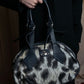 "Vivienne Westwood" Leopard abstract print rounded horizontal shape one handle bag