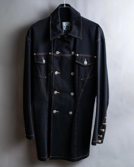 "JEAN PAUL GAULTIER JEANS"
Military detail stitching denim coat