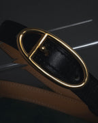 "HERMES" Chaine d'Ancre motif buckle leather belt
