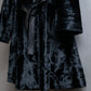 "EMPORIO ARMANI"  Leather belted design velour mid length gown coat