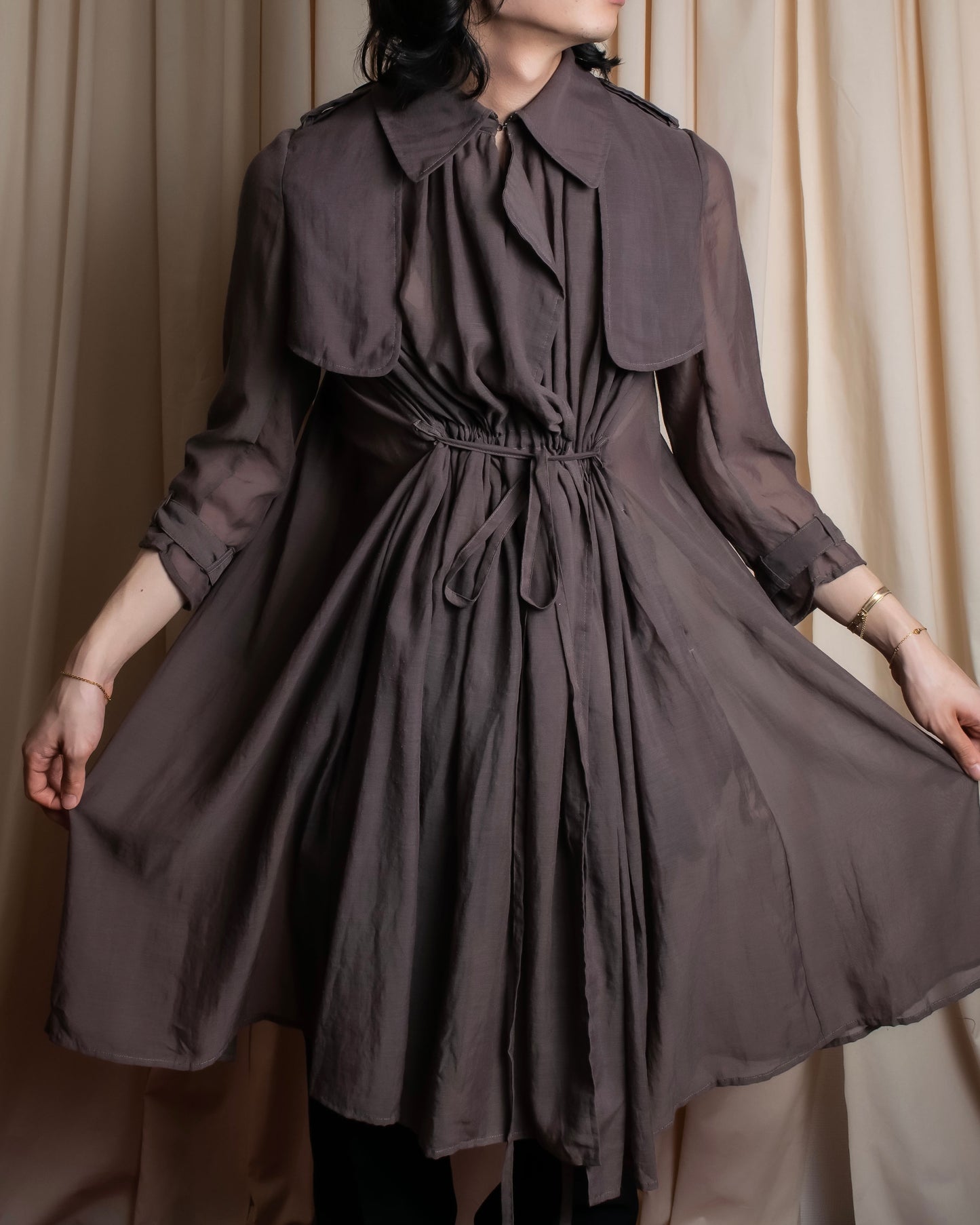 "MIHARA YASUHIRO" Drawstring design trench coat