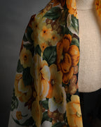 “Christian Dior” 80’s–90’s Botanical silk floral scarf