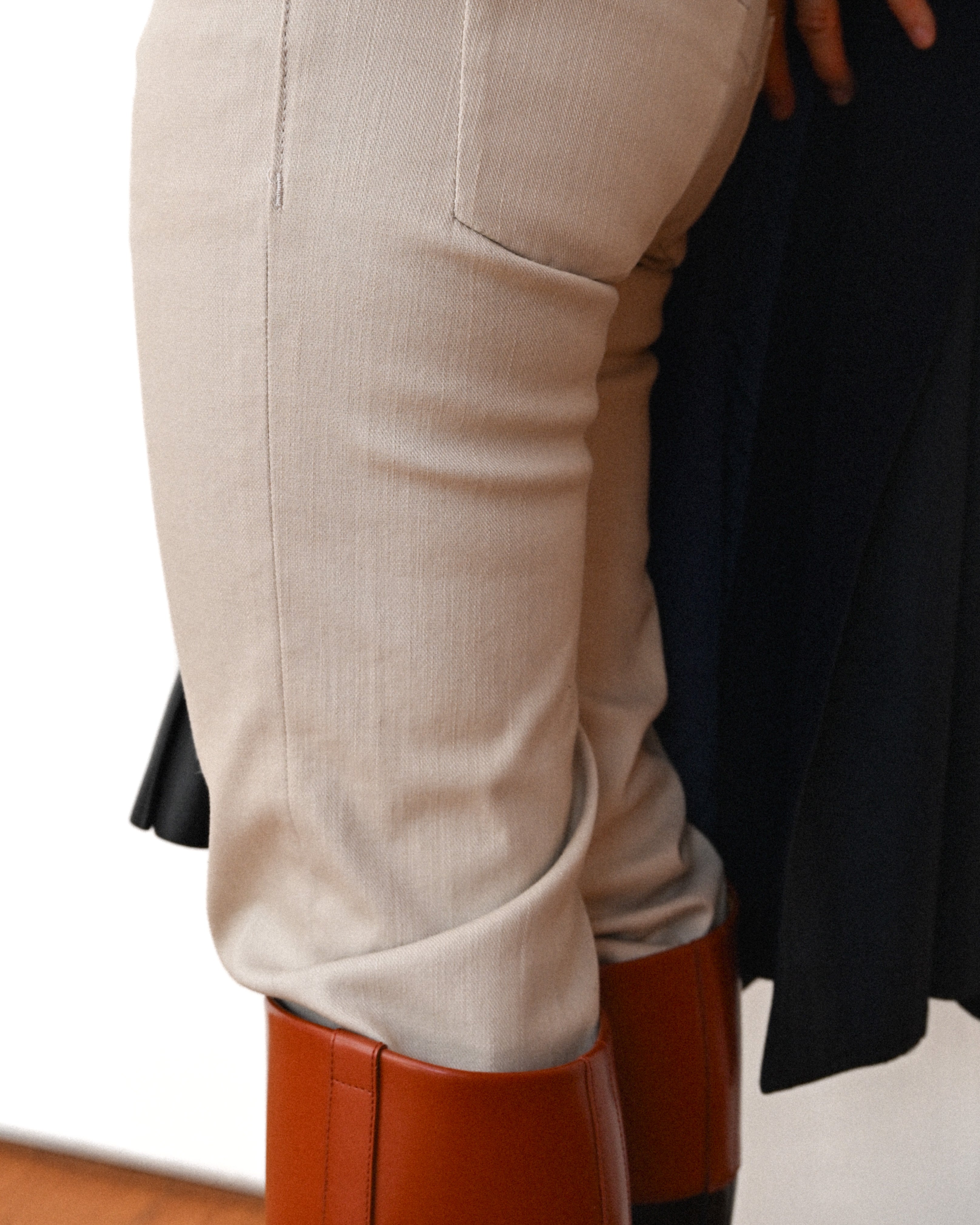 MIU MIU/ Back Metal Logo Designed Riding Pants Beige