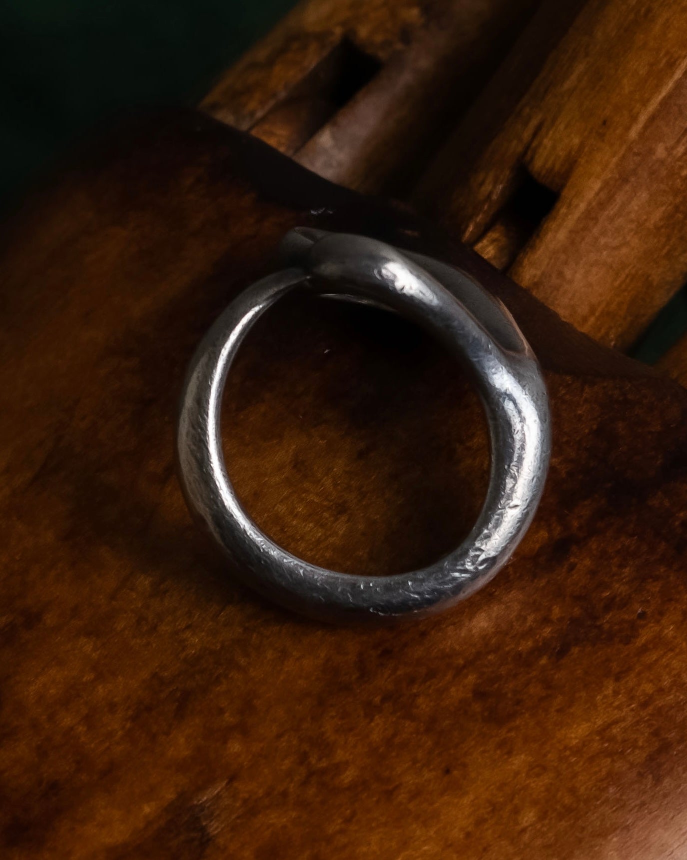 "Tiffany&Co" Elsa Peretti open heart signature silver ring