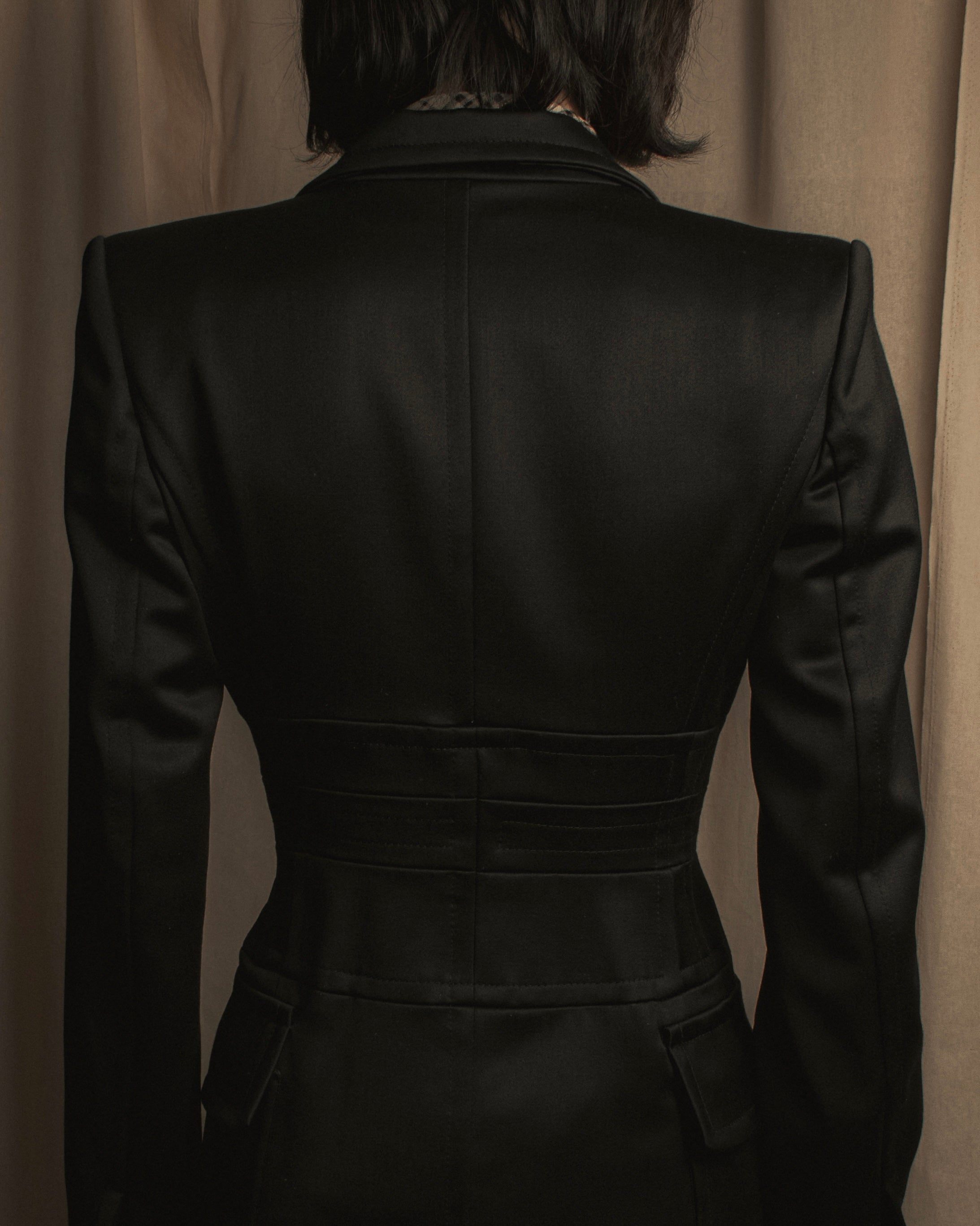 -SPECIAL- "YVES SAINT LAURENT rive gauche" 03 year Tom Ford period corset design long coat
