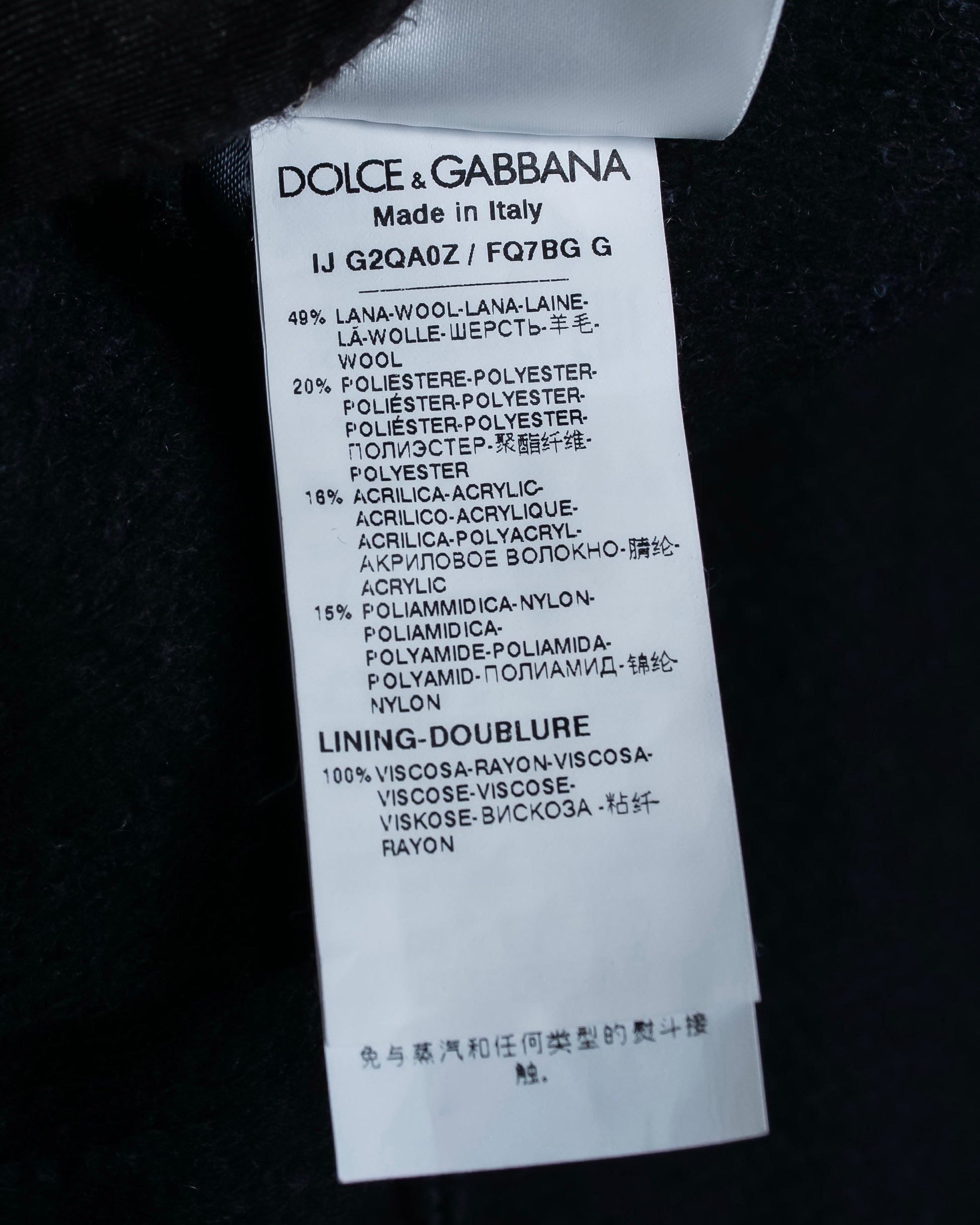 "DOLCE & GABBANA" Double-breasted bejeweled button check pattern jacket