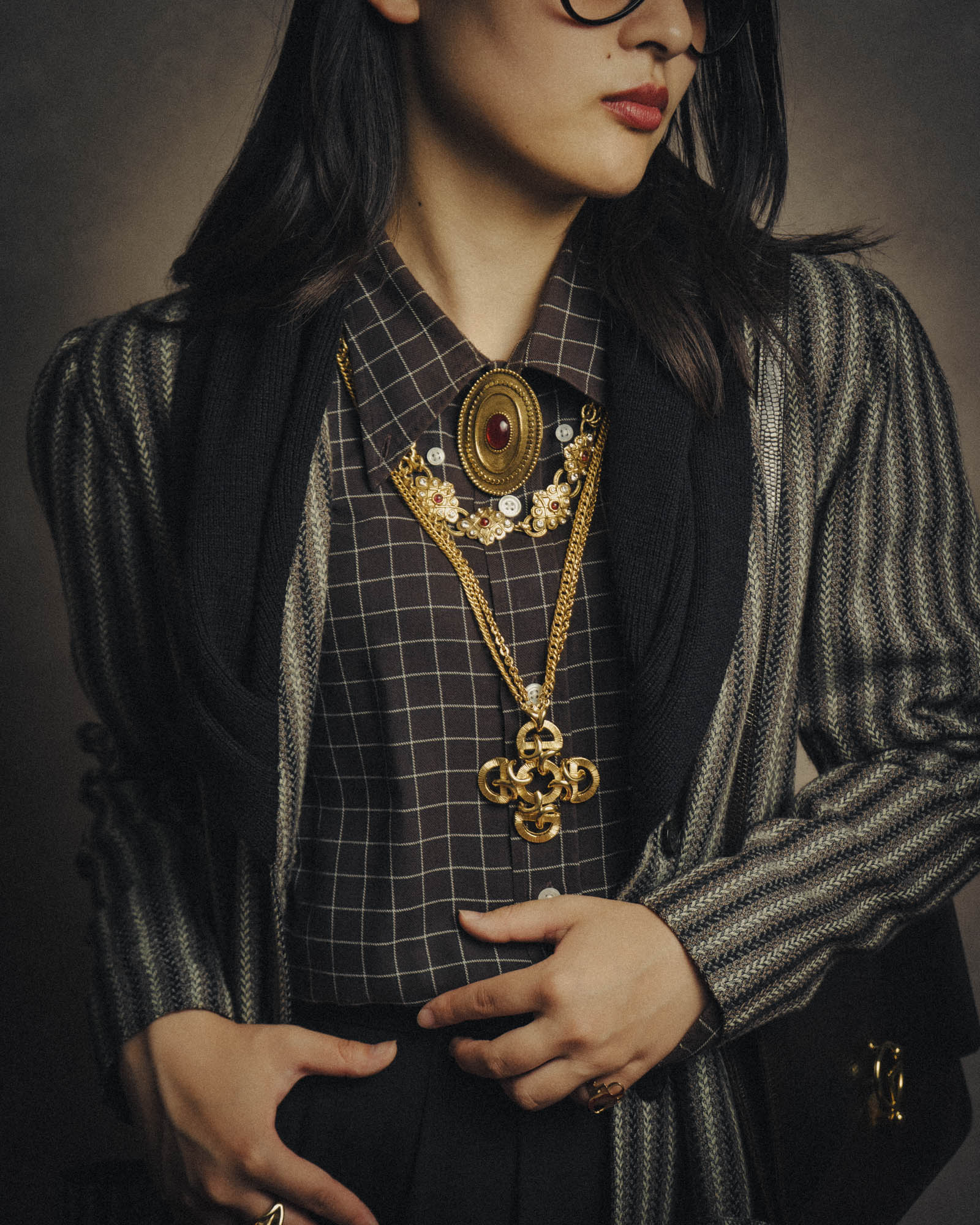 -SPECIAL- “Lucien Piccard” 70’s-80’s Gold tone cross pendant necklace