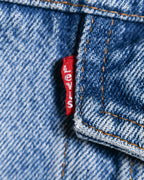 LEVI’S/ Oversized No Collar Denim Jacket Light Blue