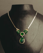 "Christian Dior" 80's-90's Emerald green pendant necklace