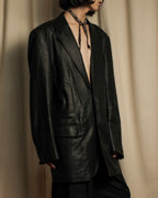 "HUGO BOSS" Oversized calf leather tailored jacket