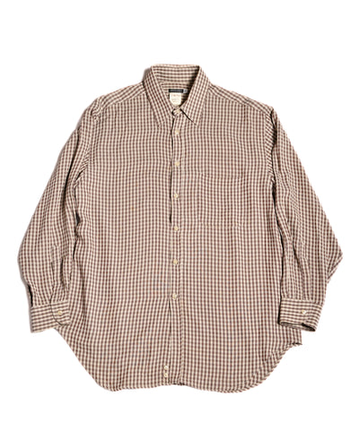 Giorgio Armani/ Houndstooth Check Pattern Summer Wool Shirt