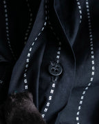 "MSGM" Frill design logo pinstripe pattern shirt