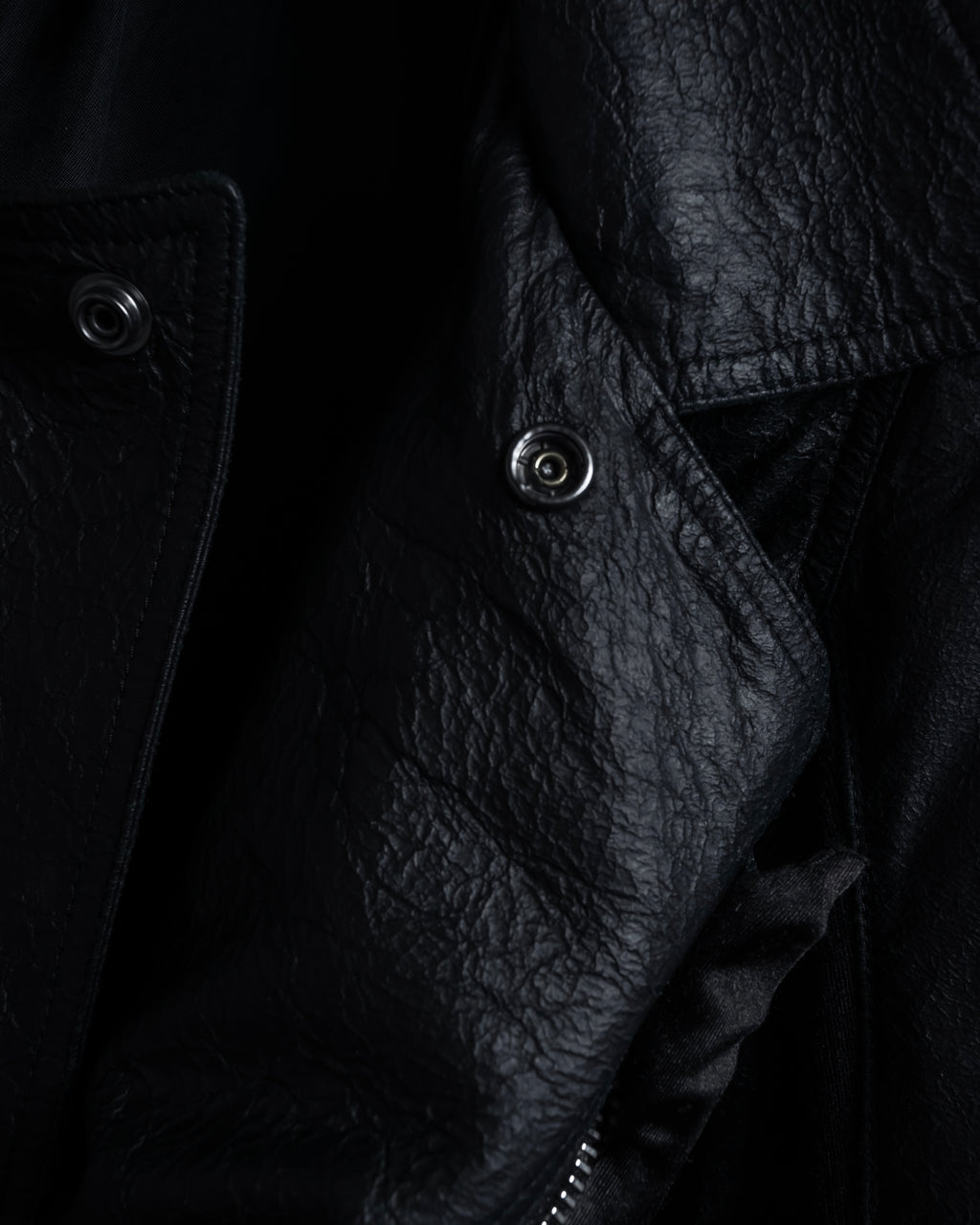 -SPECIAL- "Rick Owens" 15AW Beautiful wrinkles front zip leather jacket