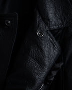 -SPECIAL- "Rick Owens" 15AW Beautiful wrinkles front zip leather jacket