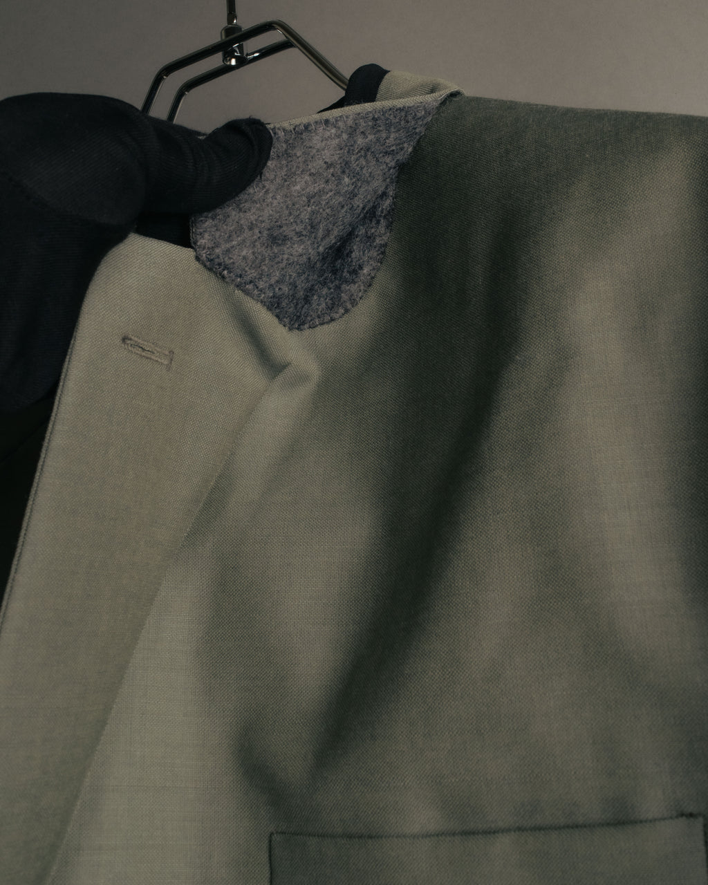 "PRADA" 2012AW Wool-mohair tailored jacket with contrast collar detail