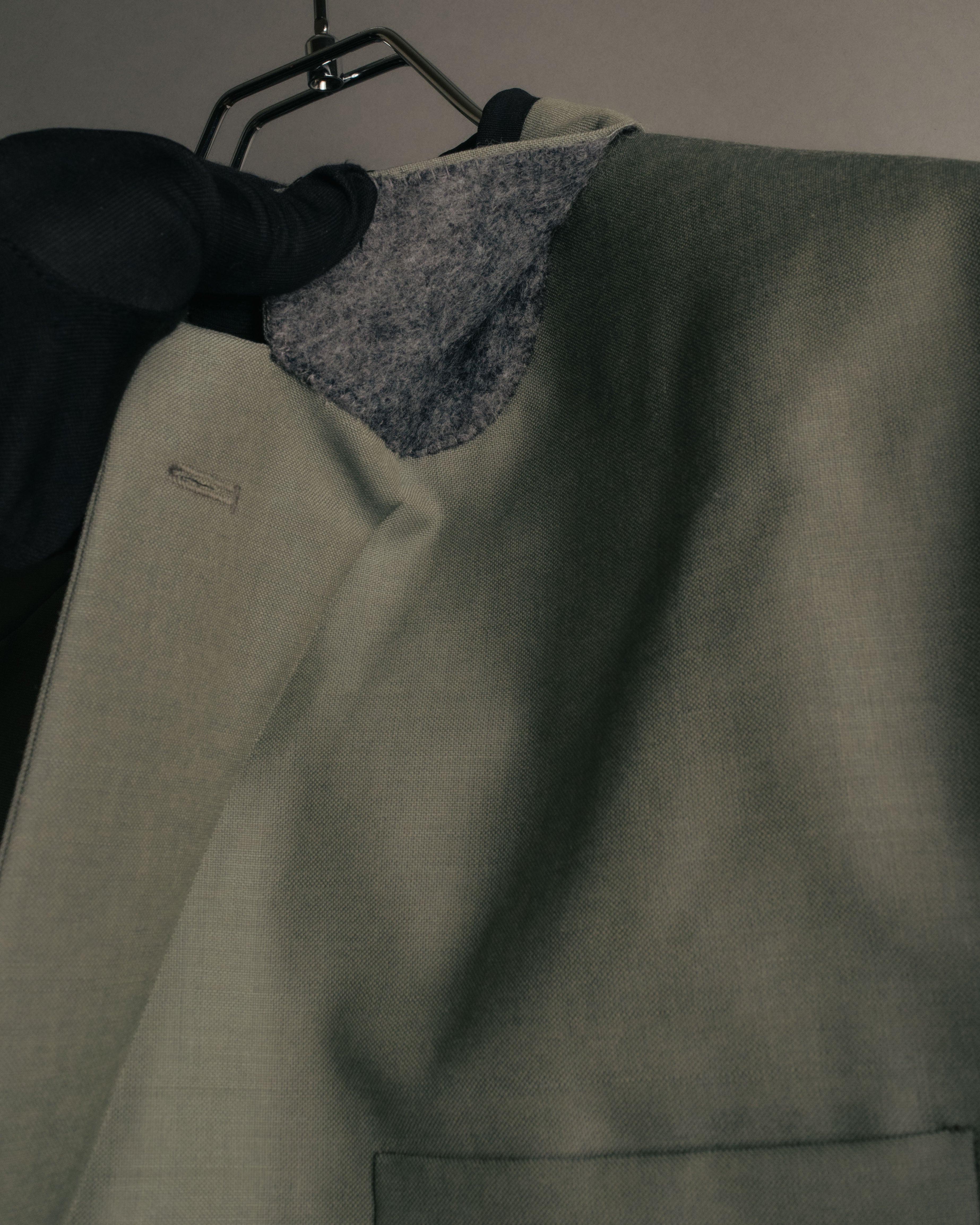 "PRADA" 2012AW Wool-mohair tailored jacket with contrast collar detail