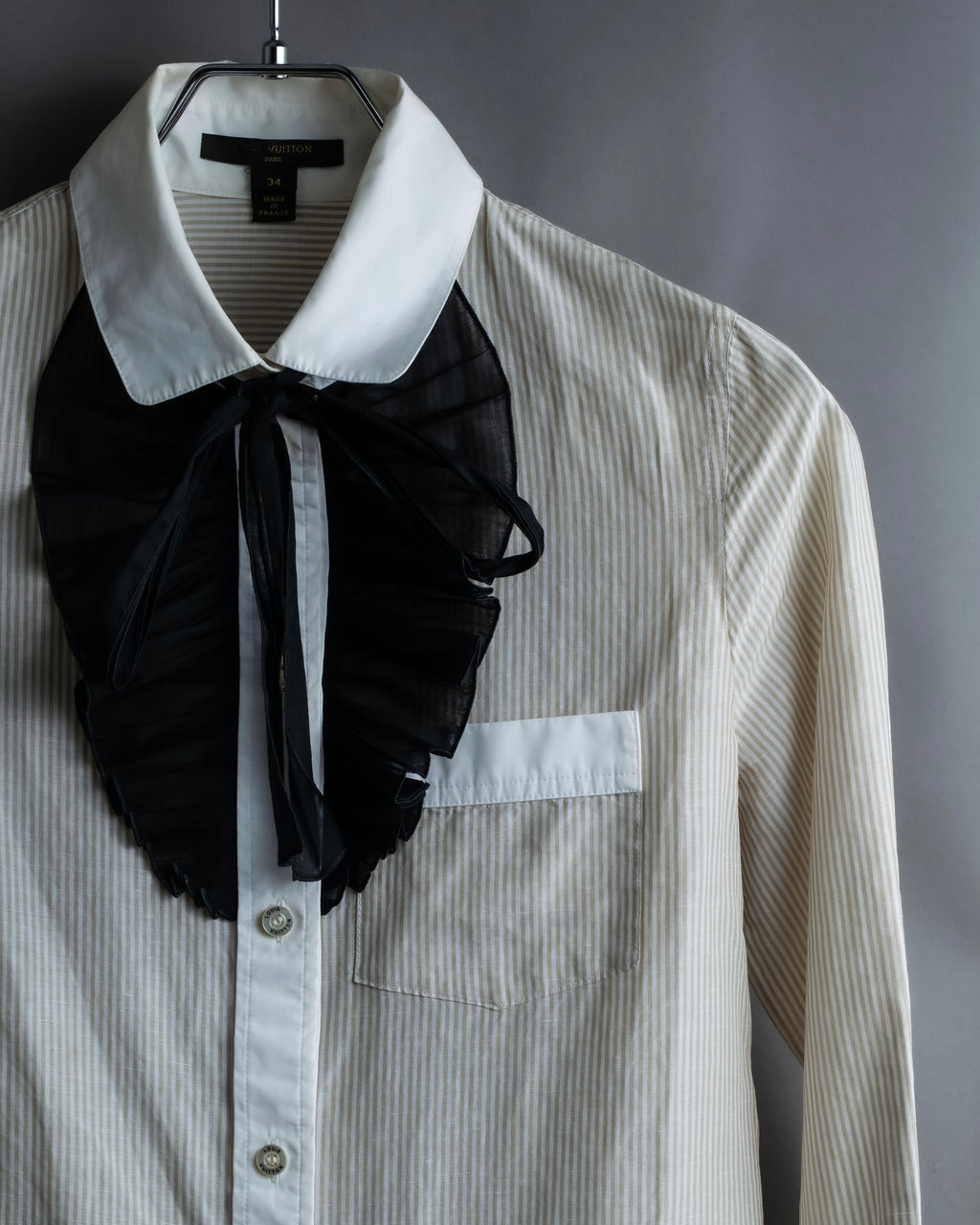 "LOUIS VUITTON" Ribbon frill design regular collar shirt
