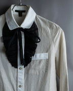 "LOUIS VUITTON" Ribbon frill design regular collar shirt