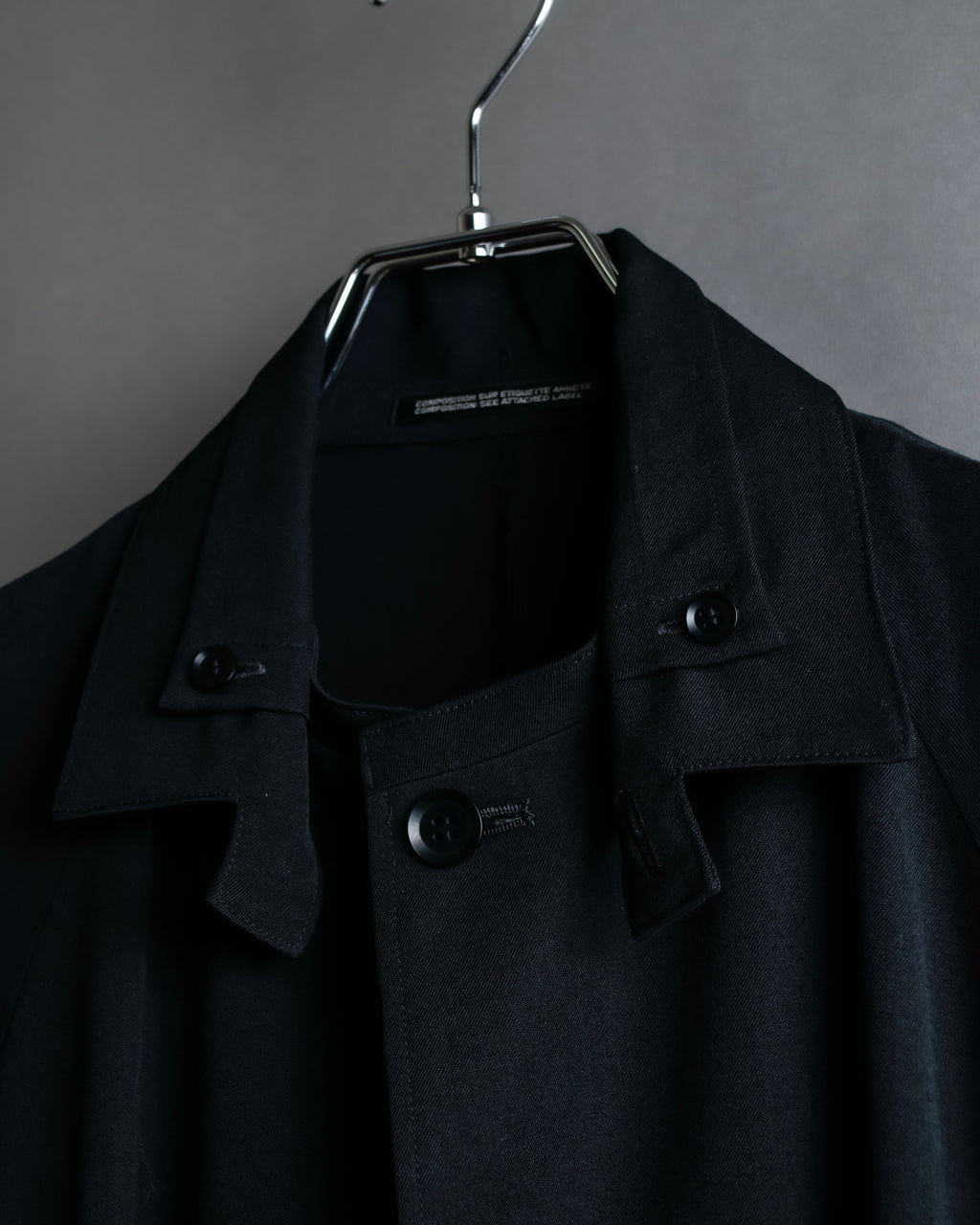 "YOHJI YAMAMOTO +NOIR" 21SS Drape panel design oversized shirt jacket