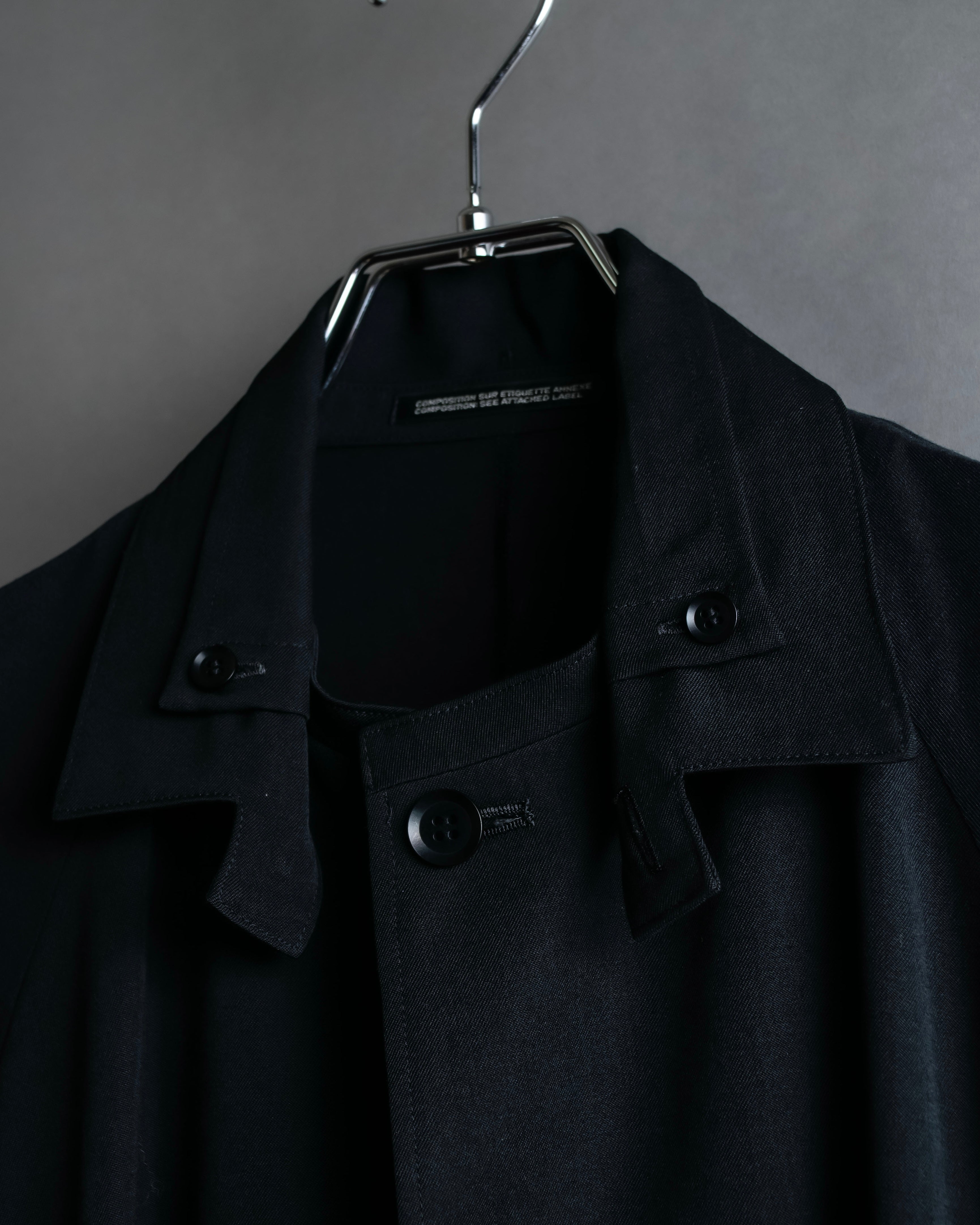 "YOHJI YAMAMOTO +NOIR" 21SS Drape panel design oversized shirt jacket
