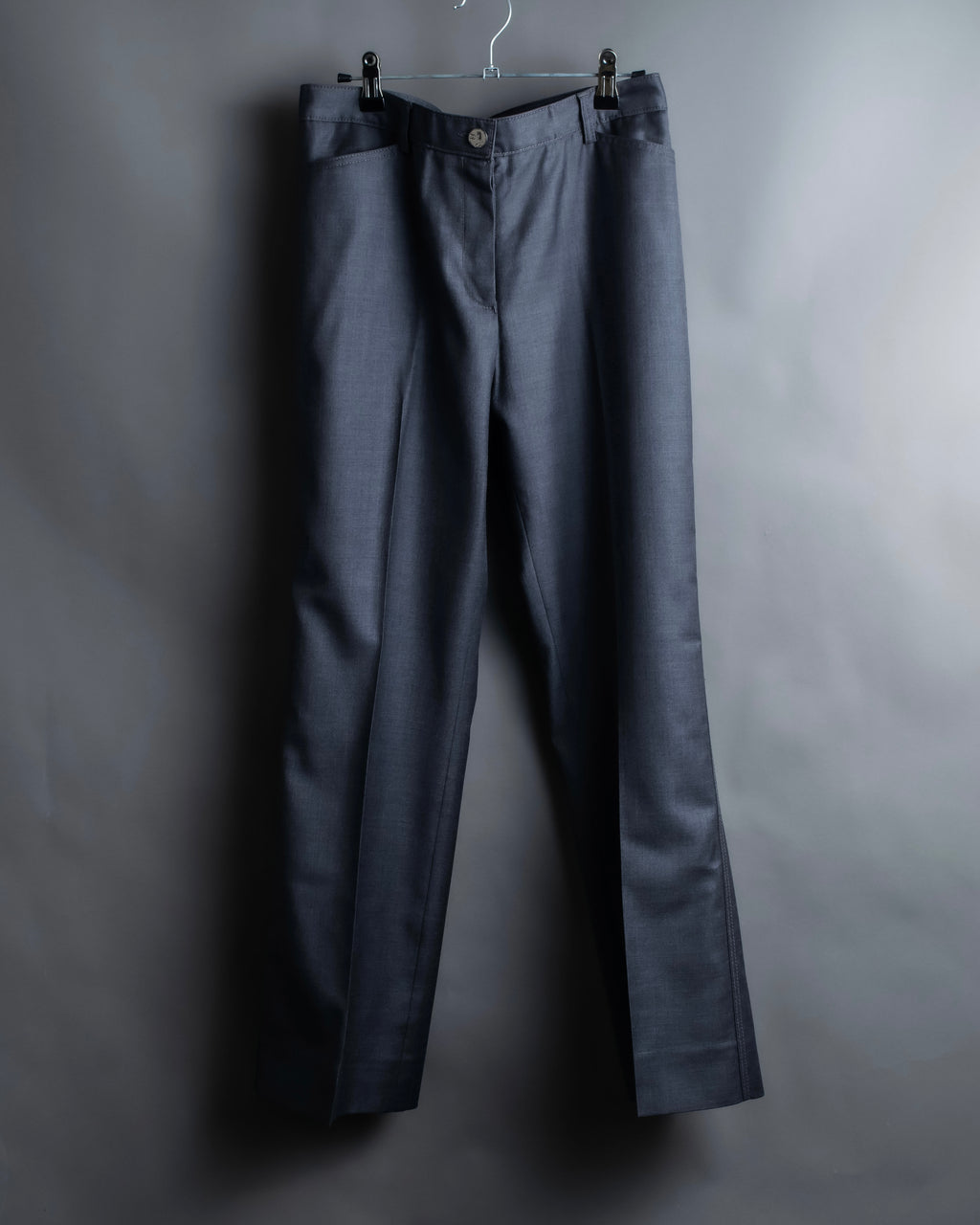 "CHANEL" 100% wool wide tapered slacks