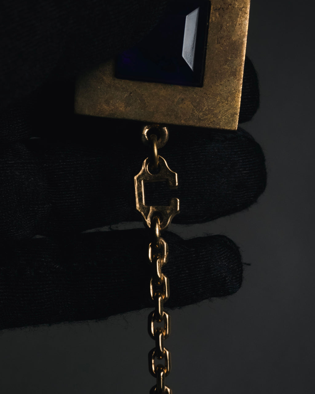 "CELINE" 80’s-90’s square stone pendant charm