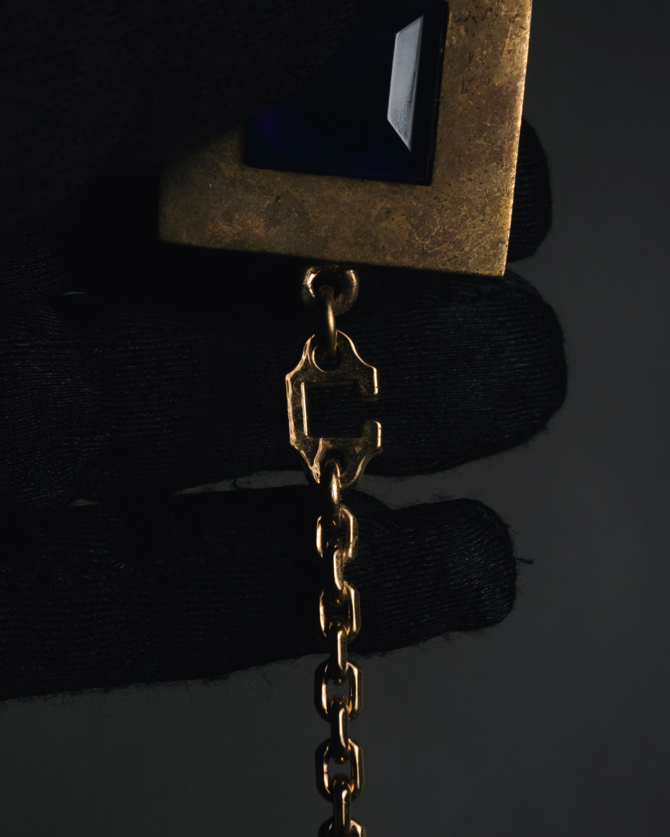 "CELINE" 80’s-90’s square stone pendant charm