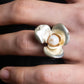 "CHANEL" Pearl center design camellia ring