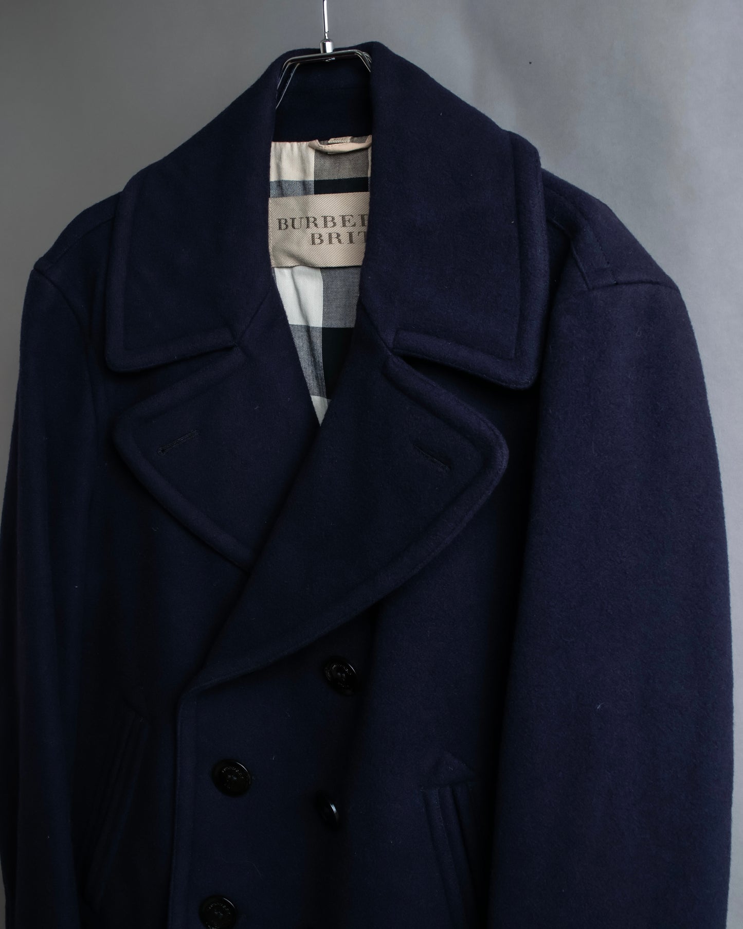 "BURBERRY BRIT" Double breasted wool melton pea coat