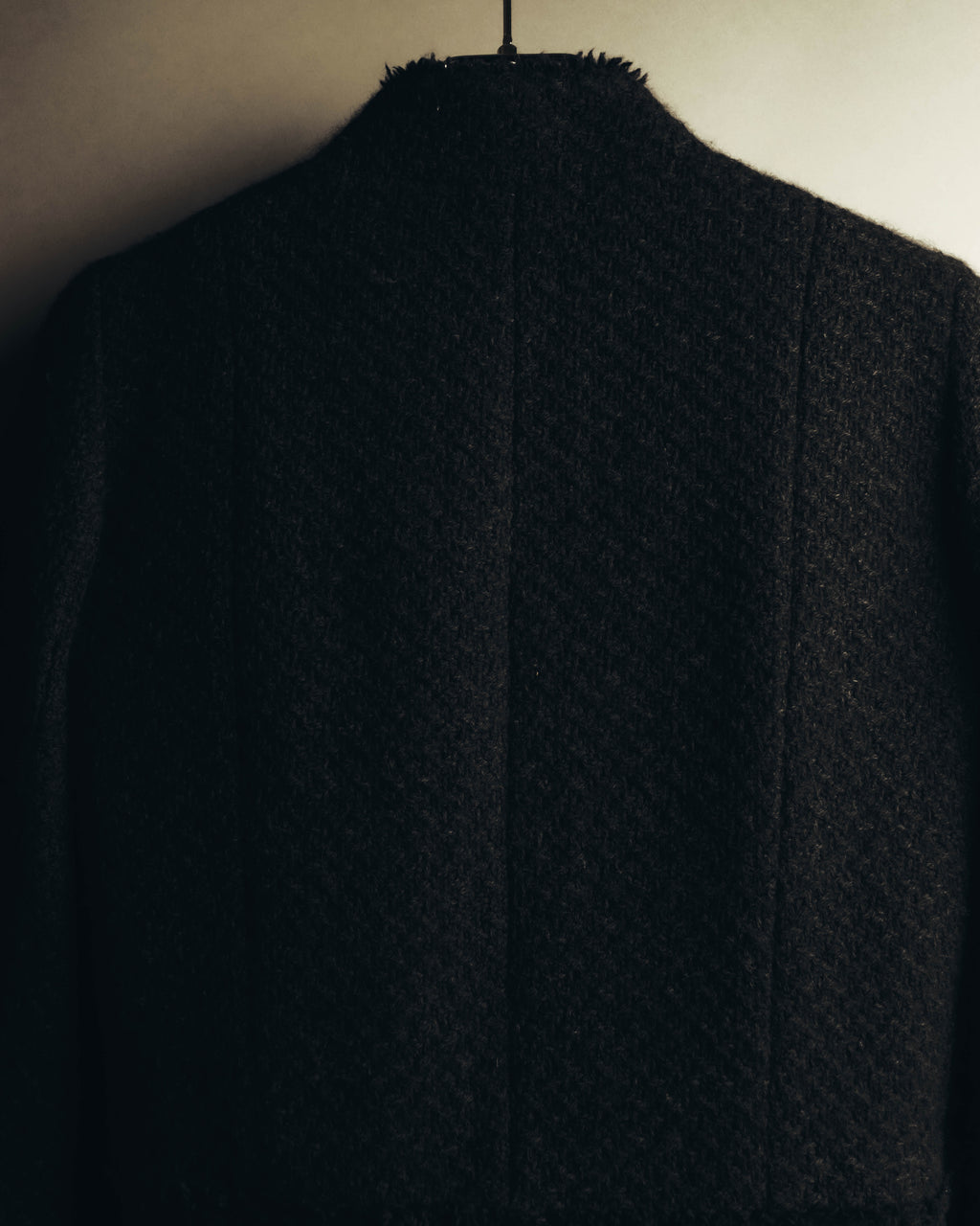 "CHANEL" 04AW Textured wool angora tweed zip jacket