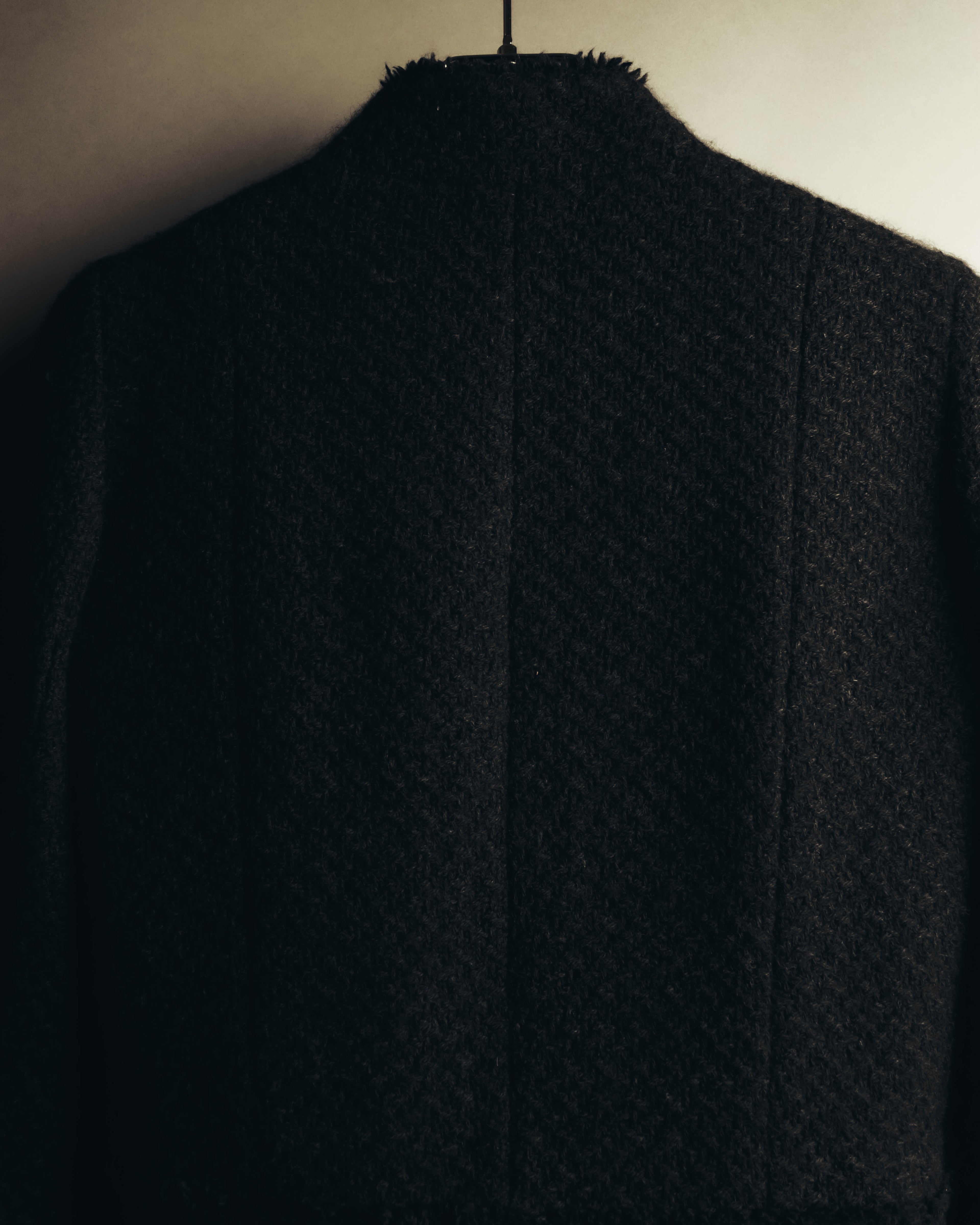 "CHANEL" 04AW Textured wool angora tweed zip jacket