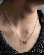 “Chloé” jewelry attached double ring necklace