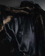 "BIEMME" 00’s striped rabbit fur belted coat