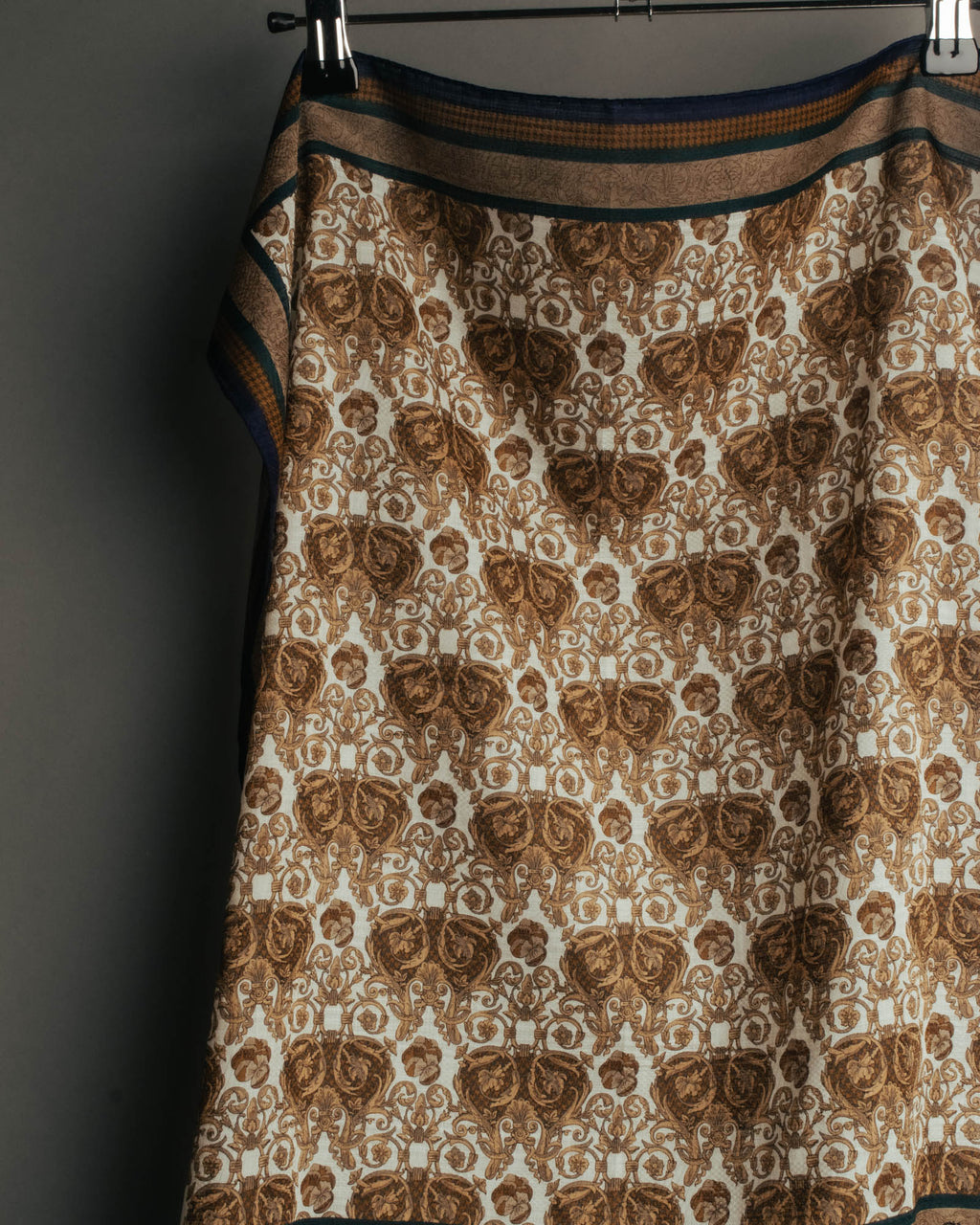 "Christian Dior" 80's-90's Baroque ornament print cotton scarf