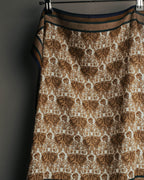 "Christian Dior" 80's-90's Baroque ornament print cotton scarf