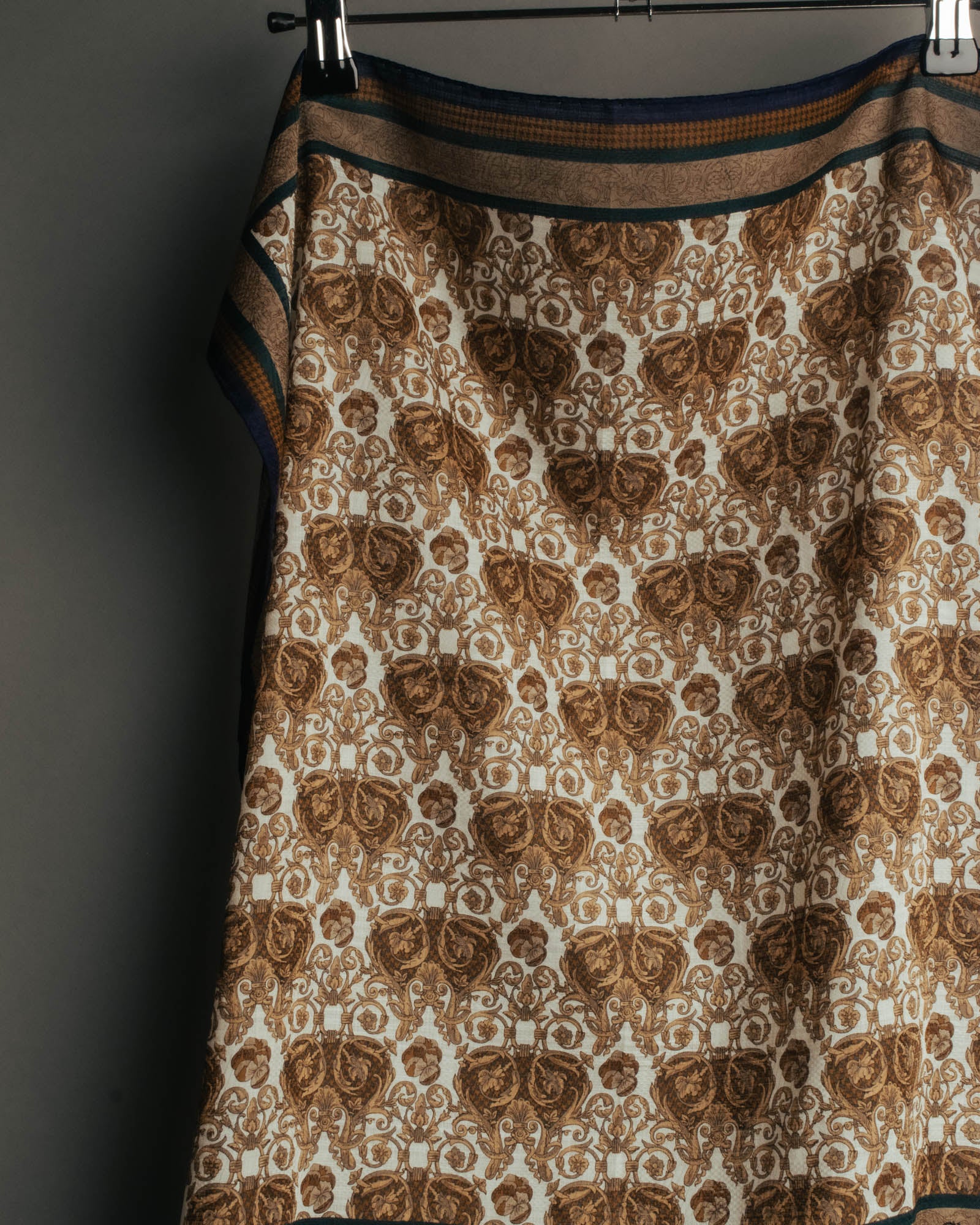"Christian Dior" 80's-90's Baroque ornament print cotton scarf
