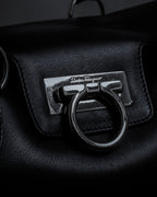 "Salvatore Ferragamo" Gancini motif design leather bowling bag