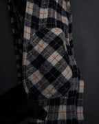 "BURBERRY Blue Label" Layered docking design hooded zip jacket