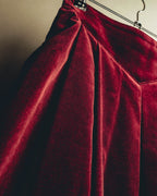 -SPECIAL- "Christian Dior" 80's-early 90's Burgundy velvet pleated skirt