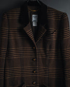 "CELINE" Late 80s–Early 90s velvet-collar woven jacket
