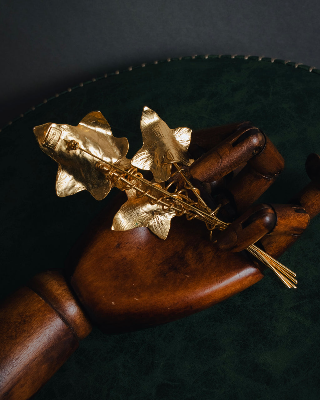 "KENZO" Botanical ivy bouquet brooch