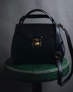 "Salvatore Ferragamo" Structured top-handle leather satchel bag