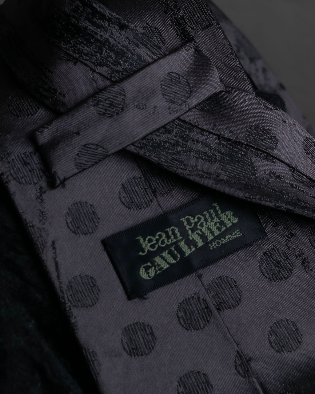 "JEAN PAUL GAULTIER HOMME" Geometric polka dot silk tie